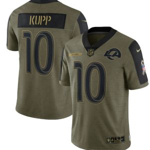Los Angeles Rams #10 Cooper Kupp 2021 Olive Salute To Service Limited Stitched Jersey