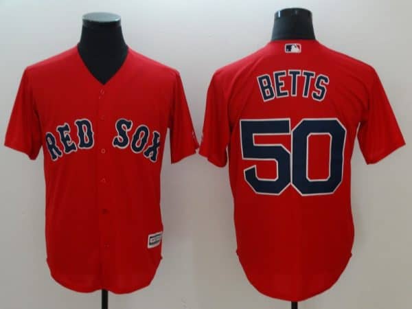 Boston Red Sox #50 Mookie Betts Red Cool Base Stitched Jersey