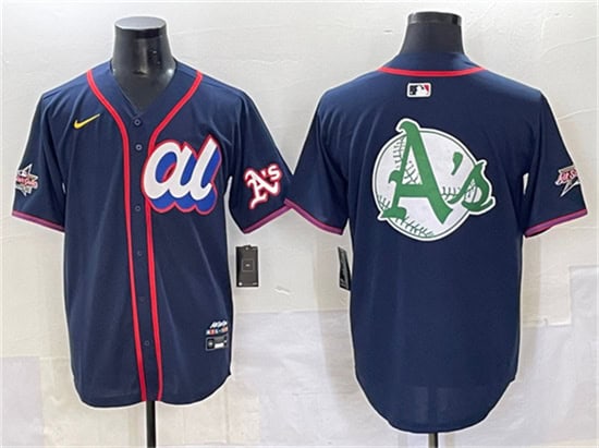 American League Oakland Athletics Team Big Logo Navy 2025 All-Star Edition Limited Stitched Jersey