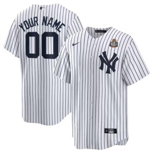 New York Yankees Custom White 2024 World Series Cool Base Stitched Jersey
