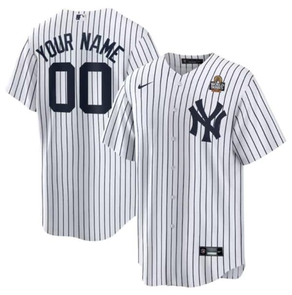 New York Yankees Custom White 2024 World Series Cool Base Stitched Jersey