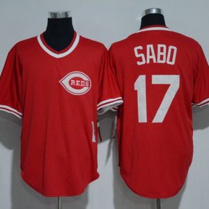 Mitchell And Ness 1990 Reds #17 Chris Sabo Red Throwback Stitched Jersey