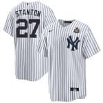 New York Yankees #27 Giancarlo Stanton White 2024 World Series With Name Cool Base Stitched Jersey