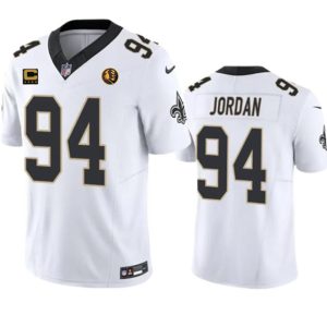 New Orleans Saints #94 Cameron Jordan White 2023 F.U.S.E. With 4-Star C Patch And John Madden Patch Vapor Limited Stitched Jersey