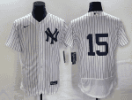 New York Yankees #15 Thurman Munson White Flex Base Stitched Jersey