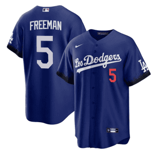 Los Angeles Dodgers #5 Freddie Freeman Royal City Connect Cool Base Stitched Baseball Jersey