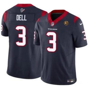Houston Texans #3 Tank Dell Navy 2023 F.U.S.E. With John Madden Patch Vapor Limited Stitched Jersey