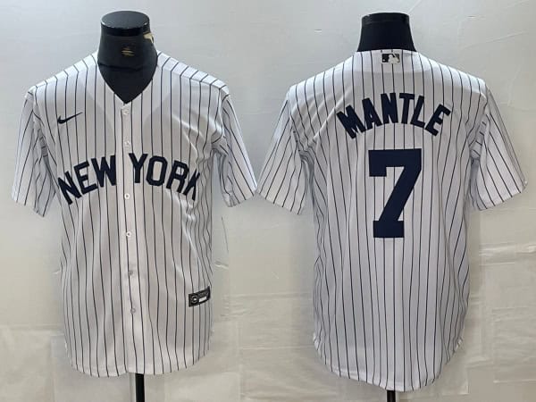 New York Yankees #7 Mickey Mantle White Cool Base Stitched Jersey
