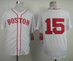 Red Sox #15 Dustin Pedroia Stitched White Jersey