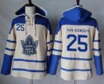 Maple Leafs #25 James Van Riemsdyk Cream Sawyer Hooded Sweatshirt Stitched Jersey