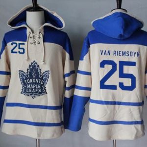 Maple Leafs #25 James Van Riemsdyk Cream Sawyer Hooded Sweatshirt Stitched Jersey