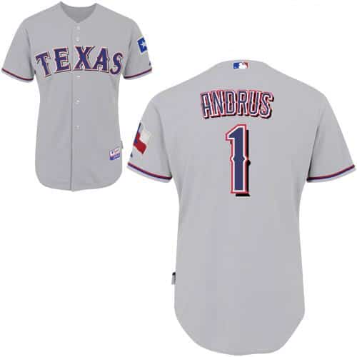 Rangers #1 Elvis Andrus Grey Stitched Jersey