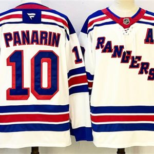 New York Rangers #10 Artemi Panarin White With A Patch 2024-25 Away Stitched Jersey