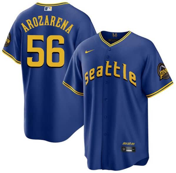 Seattle Mariners #56 Randy Arozarena Royal City Connect Cool Base Stitched Jersey
