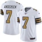 Saints #7 Morten Andersen White Stitched Limited Rush Nike Jersey