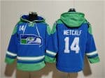 Seattle Seahawks #14 DK Metcalf Ageless Must-Have Lace-Up Pullover Hoodie