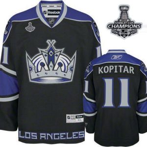 Kings #11 Anze Kopitar Black Third 2014 Stanley Cup Champions Stitched Jersey