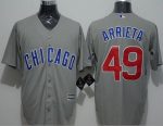 Cubs #49 Jake Arrieta Grey New Cool Base Stitched Jersey