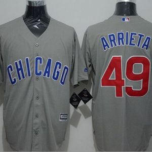 Cubs #49 Jake Arrieta Grey New Cool Base Stitched Jersey
