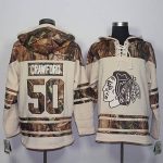 Blackhawks #50 Corey Crawford Cream Camo Stitched Jersey
