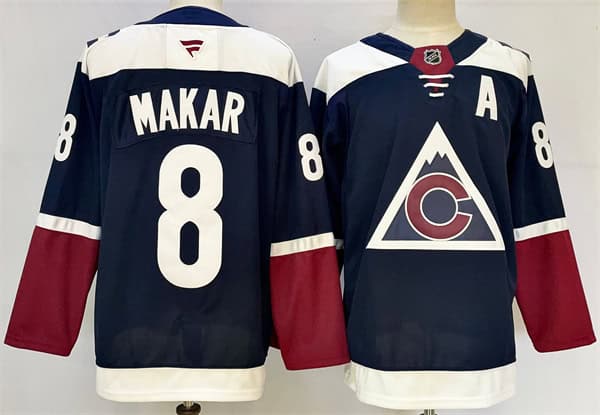 Colorado Avalanche #8 Cale Makar Navy 2024-25 Alternate With A Patch Stitched Jersey
