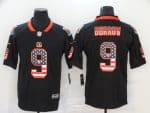 Cincinnati Bengals #9 Joe Burrow Black USA Flag Fashion Limited Stitched Jersey