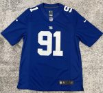 New York Giants #91 Justin Tuck Blue Stitched Jersey