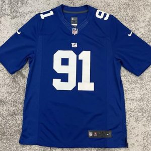New York Giants #91 Justin Tuck Blue Stitched Jersey