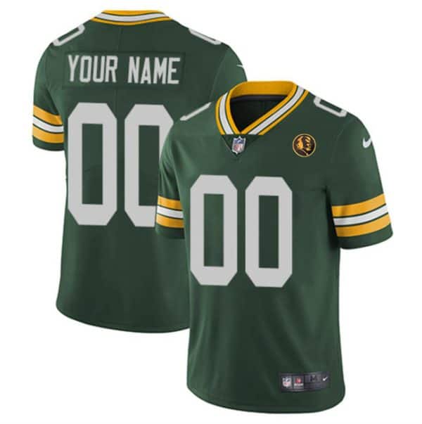 Green Bay Packers Custom Green With John Madden Patch Vapor Limited Stitched Jersey