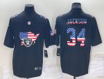 Las Vegas Raiders #34 Bo Jackson Black USA Flag Limited Stitched Jersey