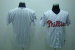 Phillies Blank Stitched White Red Strip Jersey