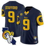 Los Angeles Rams #9 Matthew Stafford Navy 2025 4-Star C Patch F.U.S.E. V2 Limited Stitched Jersey