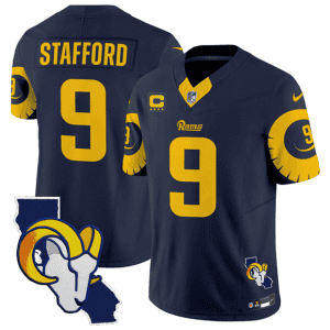 Los Angeles Rams #9 Matthew Stafford Navy 2025 4-Star C Patch F.U.S.E. V2 Limited Stitched Jersey