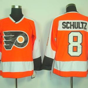 Flyers #8 Dave Schultz Orange CCM Throwback Stitched Jersey