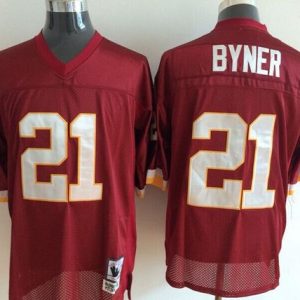 Mitchell And Ness Redskins #21 Earnest Byner Red Throwback Stitched Jersey
