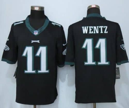 Eagles #11 Carson Wentz Black Alternate Stitched New Limited Nike Jersey