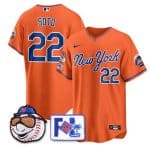 New York Mets #22 Juan Soto Orange 2025 Spring Training Stitched Jersey