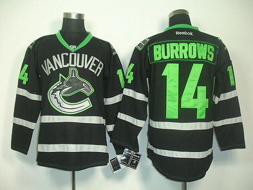 Canucks #14 Alexandre Burrows Black Ice Stitched Jersey