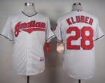 Indians #28 Corey Kluber White Cool Base Stitched Jersey