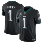 Philadelphia Eagles #1 Jalen Hurts Black 2023 F.U.S.E. With C Patch Vapor Untouchable Limited Stitched Jersey