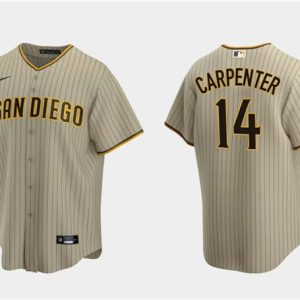 San Diego Padres #14 Matt Carpenter Tan Cool Base Stitched Jersey