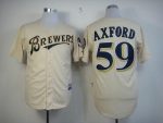 Brewers #59 John Axford Cream YOUniform Cool Base Stitched Jersey