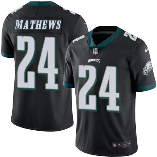 Eagles #24 Ryan Mathews Black Stitched Limited Rush Nike Jersey