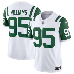 New York Jets #95 Quinnen Williams White Classic Alternate Vapor F.U.S.E. Limited Stitched Jersey