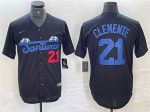 Santurce Crabbers #21 Roberto Clemente Black Cool Base Stitched Jersey