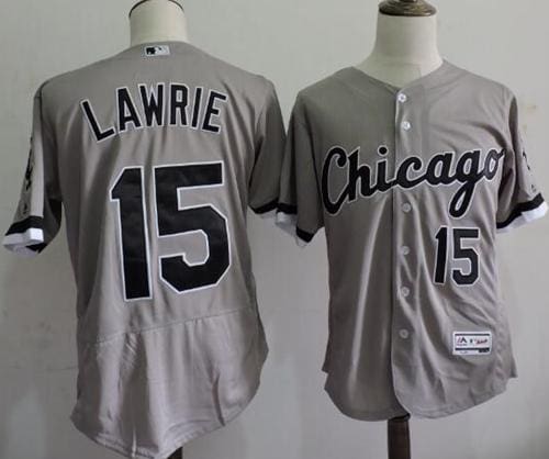 White Sox #15 Brett Lawrie Grey Flexbase Authentic Collection Stitched Jersey