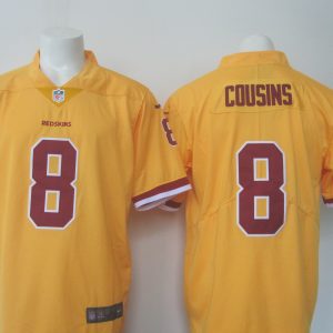 Redskins #8 Kirk Cousins Yellow Limited Rush Stitched Nike Jersey