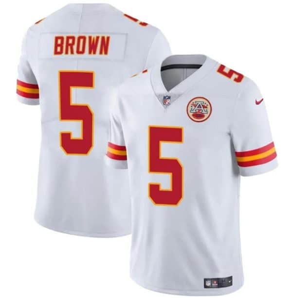 Kansas City Chiefs #5 Hollywood Brown White Vapor Untouchable Limited Stitched Jersey