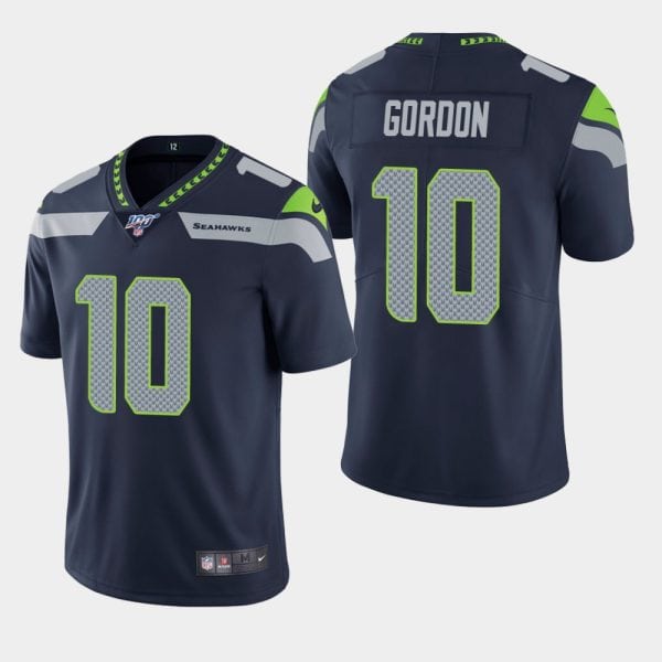 Seahawks 10 Josh Gordon Navy 100th Season Vapor Limited Stitched Jersey