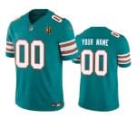 Miami Dolphins Custom Aqua 2023 F.U.S.E. Alternate With John Madden Patch Vapor Limited Stitched Jersey